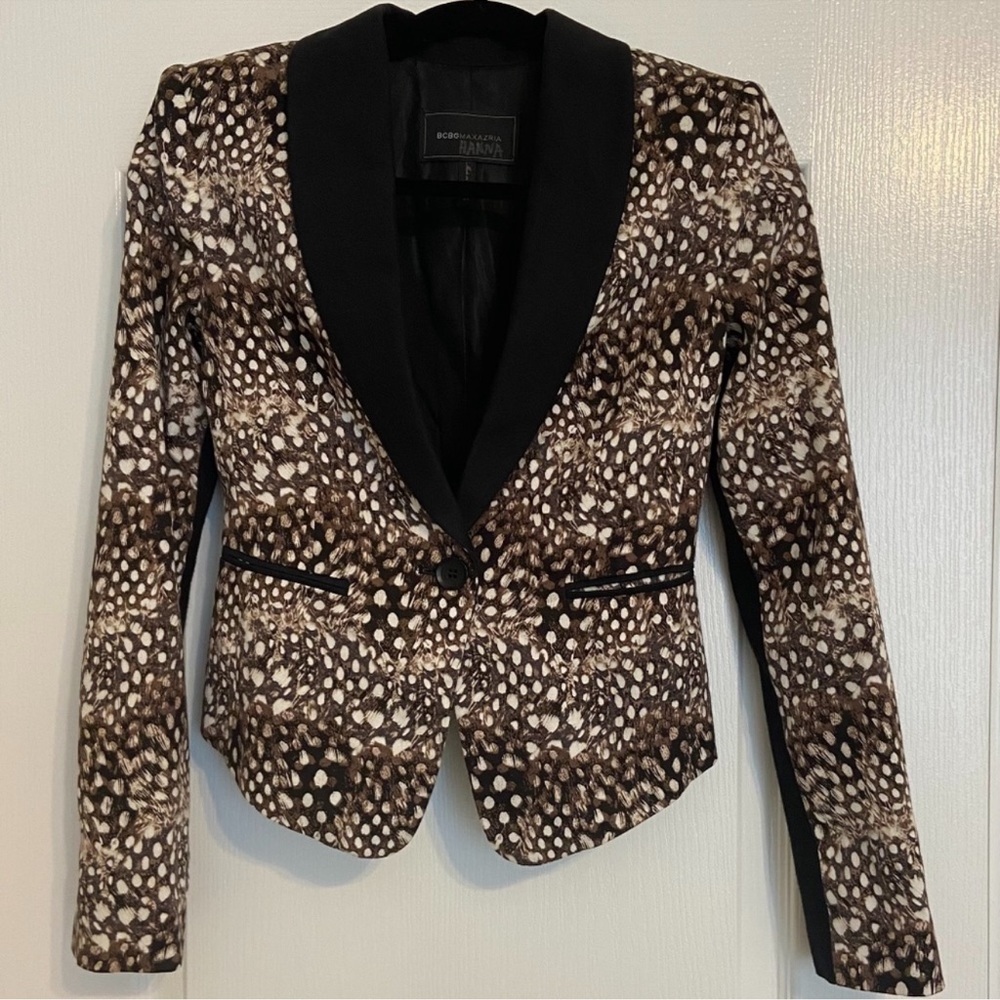 BCBGMAXAZRIA Bowie Feather Blazer Jacket XS